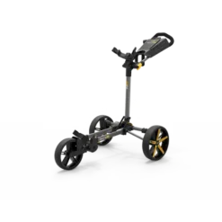 Powakaddy DLX-Lite FF Push Trolley 24 Powakaddy DLX-Lite FF Push Trolley -Golf Clubs Shop DLX LITE FF GUNMETAL YELLOW ANGLED SIDE 510x510 1