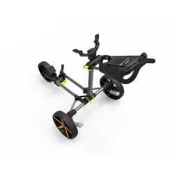 Powakaddy DLX-Lite FF Push Trolley 18 Powakaddy DLX-Lite FF Push Trolley -Golf Clubs Shop DLX LITE FF GUNMETAL YELLOW TOP VIEW 510x510 1