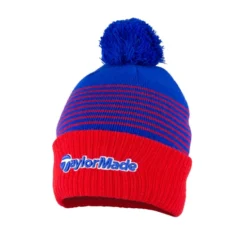 TaylorMade Golf Bobble Beanie Hat -Golf Clubs Shop N7792101 TM Bobble Beanie Red Royal White 510x510 1
