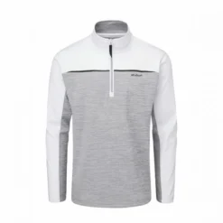 Stuburt Mens Enhance Half Zip Fleece -Golf Clubs Shop SBTOP1146 ENHANCE FLEECE SILVER GREY WHITE 510x510 1