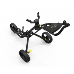 PowaKaddy Twinline 5 Push Golf Trolley -Golf Clubs Shop TL5 YELLOW MATT BLACK TOP VIEW 1 510x510 1