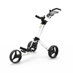 PowaKaddy Twinline 5 Push Golf Trolley -Golf Clubs Shop TL5 YELLOW WHITE ANGLED SIDE 510x287 1