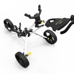PowaKaddy Twinline 5 Push Golf Trolley -Golf Clubs Shop TL5 YELLOW WHITE TOP VIEW 510x287 1