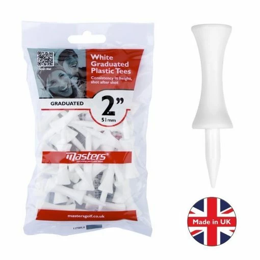 Masters Plastic Graduated Tees 2 Bag 25 White 3 Masters Plastic Graduated Tees 2 Bag 25 White